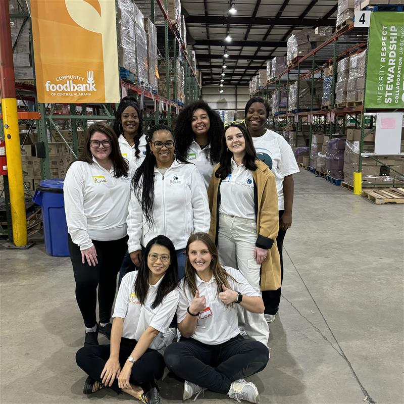 Collins Law team at Volunteer Day at Community Food Bank of Central Alabama